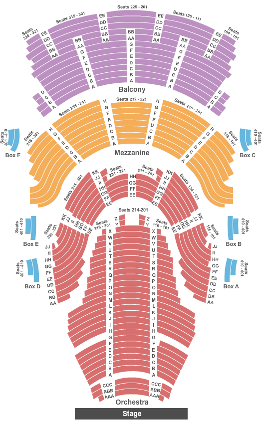 Silva Concert Hall MJ Seating Chart